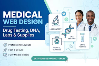 design drug testing website, dna testing, laboratory, medical supply website