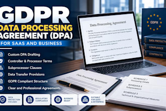 draft gdpr data processing agreement dpa for saas and business