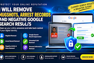 remove mugshots ,arrest records and negative from google search results