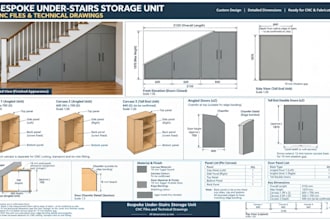 create furniture cad assembly drawings and woodwork fabrication plans in autocad
