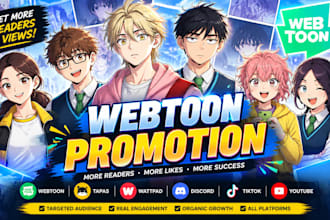 promote your webtoon, webcomic, comic, manga, tapas, voyceme to active readers