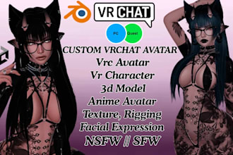 create custom vrchat avatar, anime femboy avatar, vr character, nsfw avatar