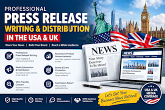 write SEO optimized press releases for US media distribution