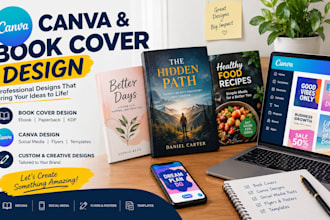 design professional book covers, ebook covers and canva designs