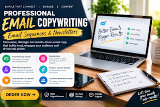 write high converting email copy, email sequences and newsletters