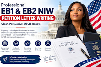 draft professional eb1a and eb2 niw petition cover letters