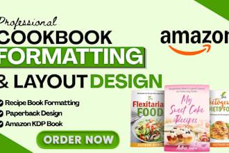 design and format cookbook, recipe book, and KDP interior