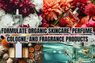 formulate organic skincare, perfume, cologne and fragrance products