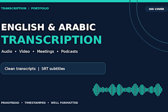 transcribe english and arabic audio or video
