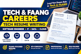 do professional tech resume writing, software engineer, faang cv rewrite