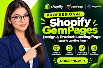 design shopify gempages design, product landing page, pagefly landing page