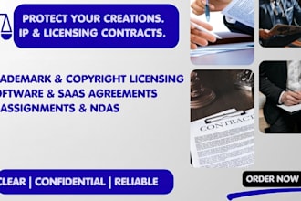 draft legal agreement intellectual property licensing contract trademark