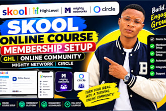 skool online course membership setup ghl online community might network circle