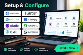 setup dashclicks simvoly kartra clientjoy plutio podio vendasta suitedash