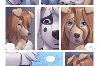 a custom furry character comic and illustration