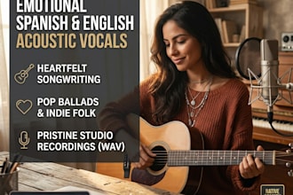 write and sing emotional spanish acoustic pop vocals for your song and lyricist