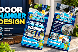 design lawn care door hangers and mowing flyers for local advertising