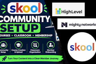 do skool community setup optimize classroom upload and create courses