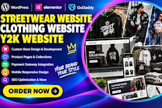 design streetwear website, y2k website, streetwear, clothing website