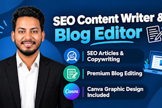 do SEO blog editing, content writing, and graphic design