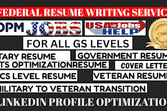 write an ats federal resume, usajobs government resume, and military resume, cv