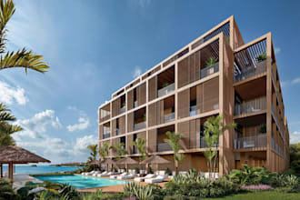 design 3d airbnb, resort, villa and apartment with realistic rendering