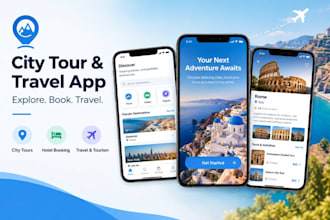 build responsive city tour app, travel booking, tourism app