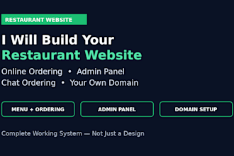create a restaurant website with online ordering and admin panel