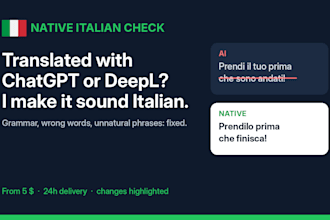 proofread and fix your ai or machine translated italian text