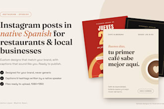 design instagram posts in spanish for your restaurant