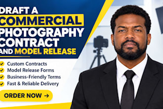 draft a commercial photography contract and model release
