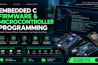develop embedded c firmware for stm32 esp32 and arduino project