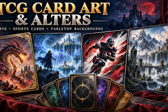 design tcg card alters, mtg art, sport card, tabletop game background