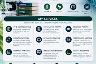 be your scientific writer, CV writer, proofreader, and virtual assistant