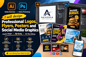 design professional graphics of logo flyers posters and social media graphics