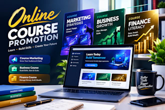 do online course promotion marketing business and finance course demy kajabi