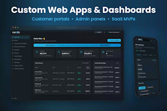 build a custom web app, dashboard or customer portal