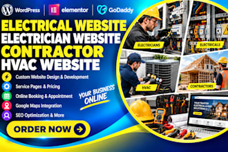 design electrician website, electrical website, hvac website, contractor website