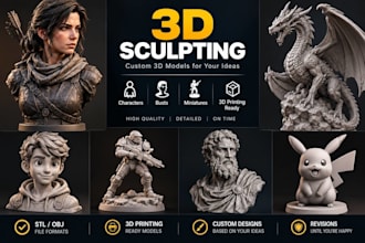 3d sculpt, 3d monsters, 3d miniature action figures collectible figure in zbrush