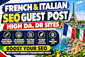 do french, italian guest post backlinks on french, italian sites