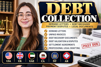 debt collection letters, demand letters, debt recovery documents,payment notice