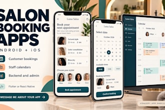 build a salon booking app for android and ios with staff calendars and backend