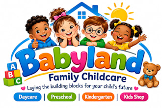 design professional daycare, childcare, school, kids and baby shop logo