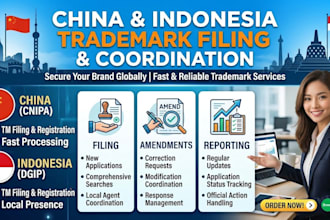 file trademark in china and indonesia and trademark amendments