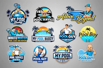 design custom swimming club, pool service, and sports team logo
