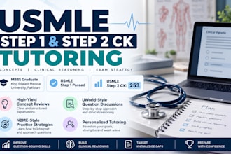 tutor you for usmle step 1 and step 2 ck