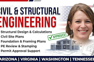 provide arizona virginia washington tennessee civil  structural engineer permit