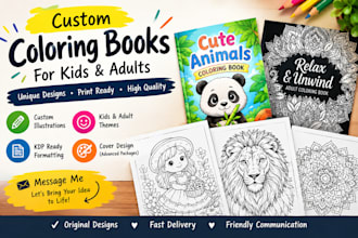 design custom coloring books, coloring ebooks and printable coloring kids book