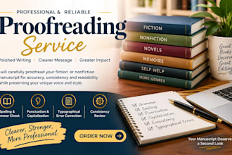 professionally proofread and critique your fiction and nonfiction manuscript