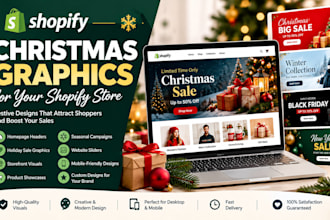 design shopify christmas banners and holiday sale promotional graphics
